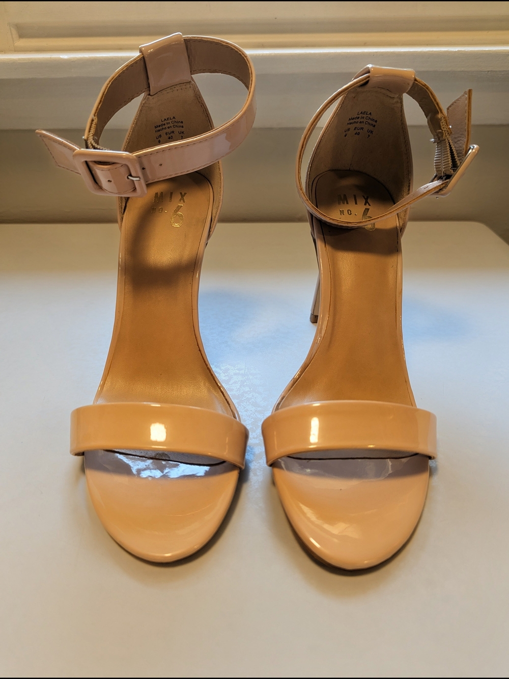 Mix No. 6 Nude Patent Ankle-Strap Heels